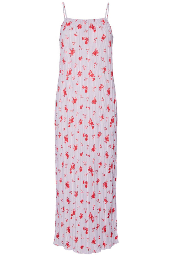 Pieces - Pcamber Sl Maxi Slip Dress Kca - 4883677 Lavender Fog Red Flowers