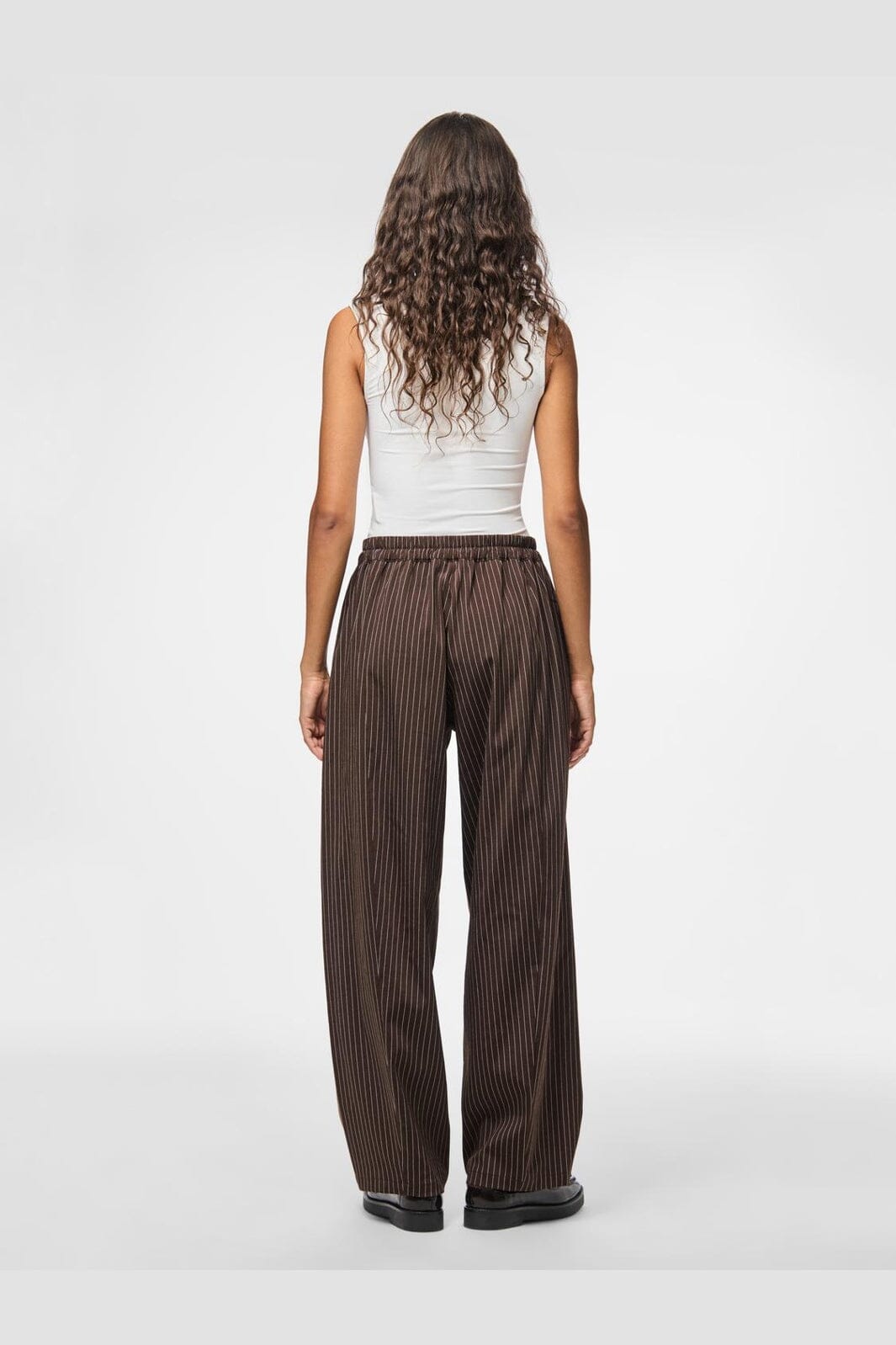 Pieces - Pcanja Barrel Pants - 5078707 Delicioso Pinstripe
