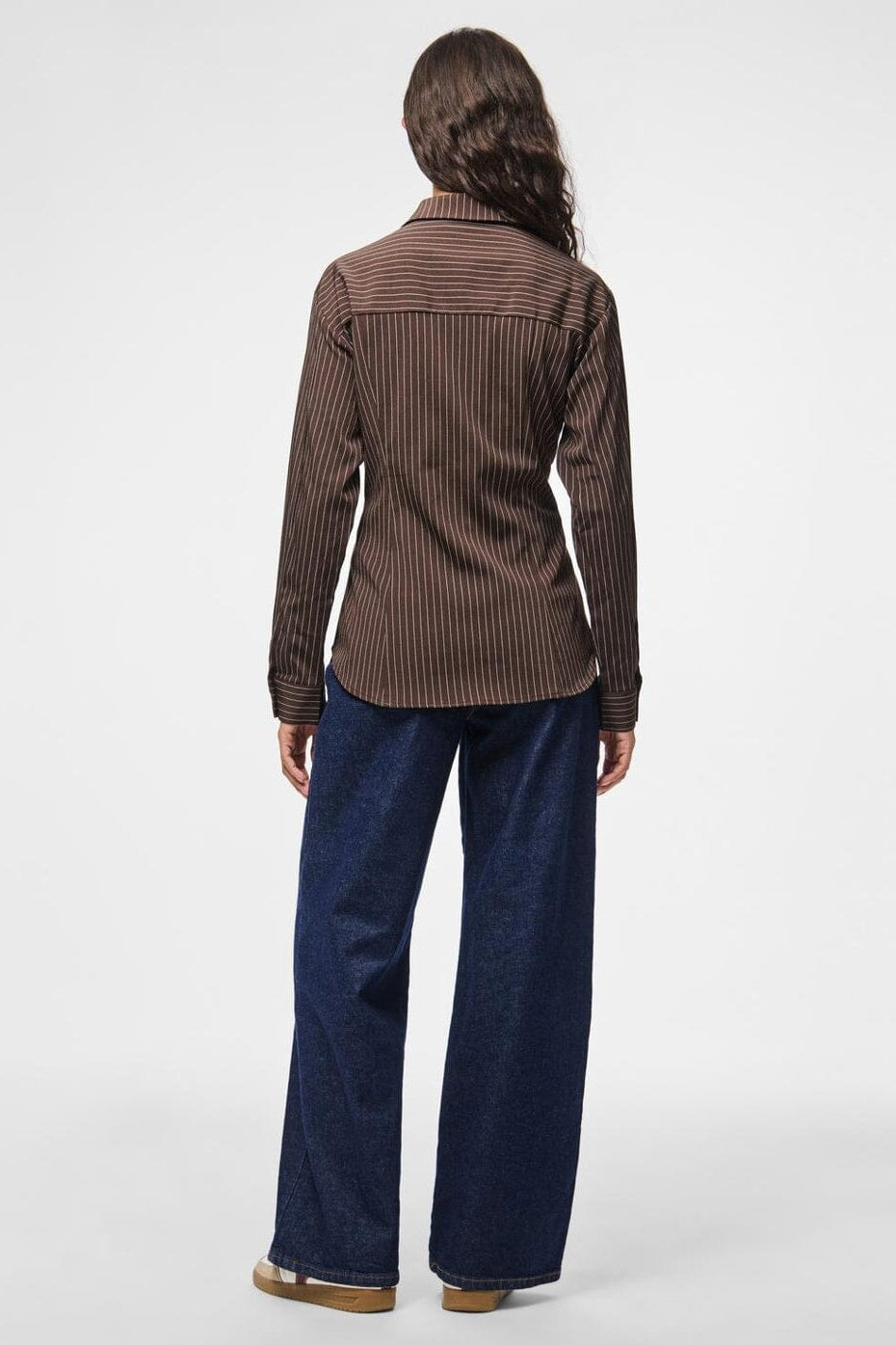 Pieces - Pcanja Ls Fitted Shirt - 5078695 Delicioso Pinstripe