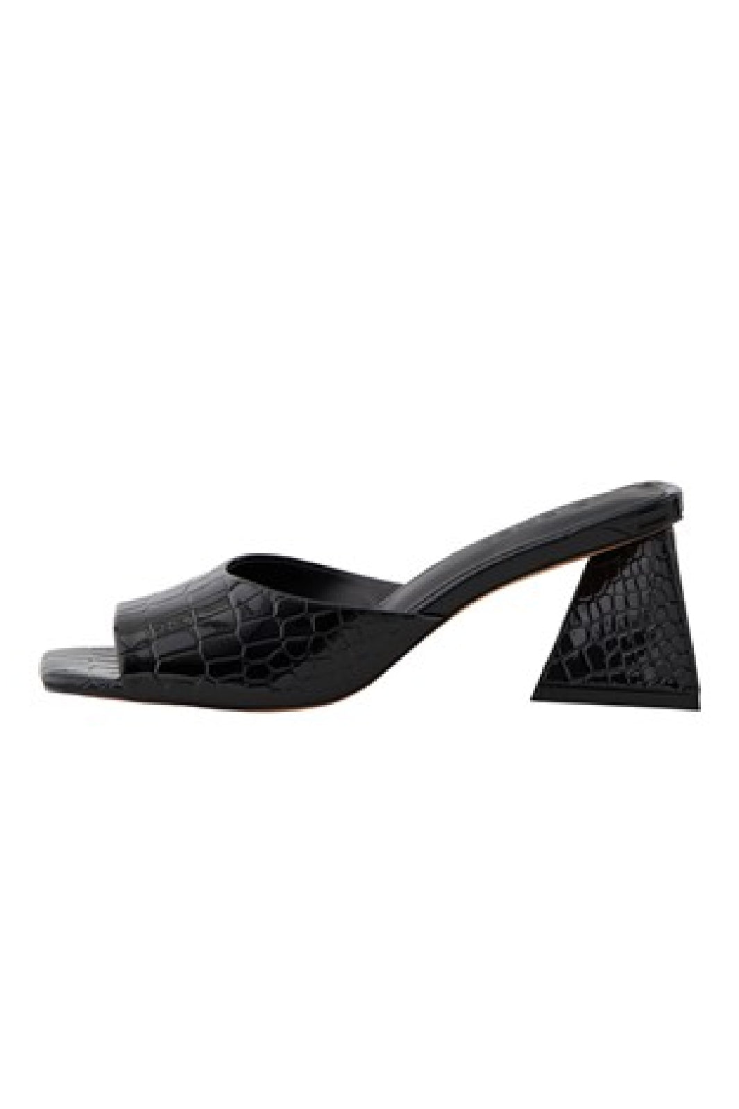 Pieces - Pcanlise Croco Sandal - Black Stiletter 