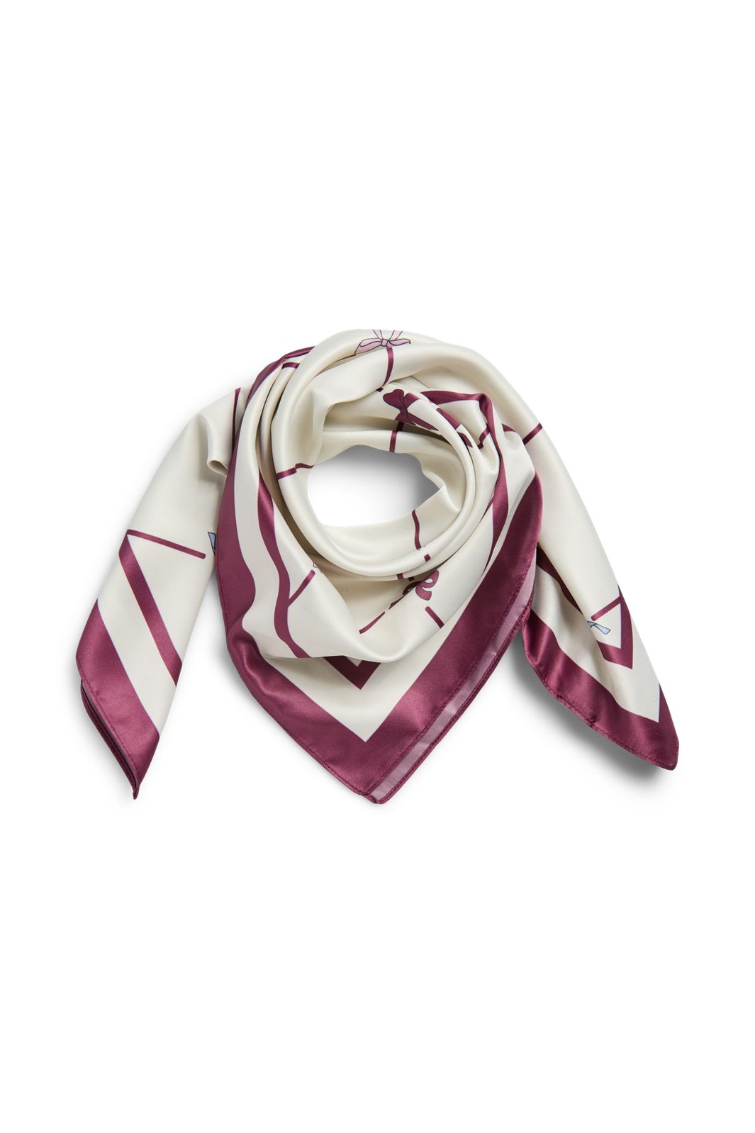 Pieces - Pcbambi Square Scarf - 4947992 Egret Bows