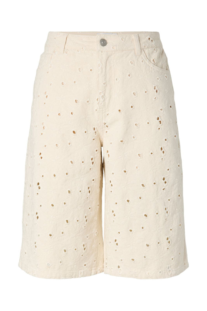 Pieces - Pcella Jorts - 5106585 Ecru Embroidery