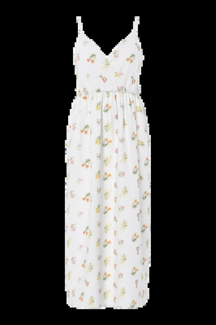 Pieces - Pcemma Strap Ankle Dress - 4904225 Bright White Flower Kjoler 