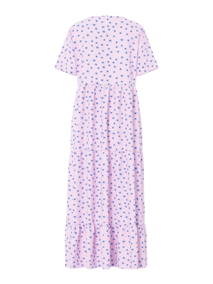 Pieces - Pcevie Ss Ankle Dress - 4907699 Roseate Spoonbill Flower Kjoler 