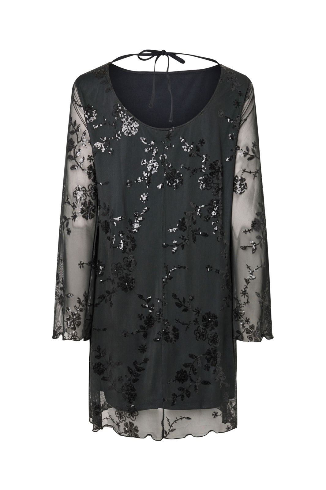 Pieces - Pcevita Ls Dress - 5116518 Asphalt Dark Grey Sequins