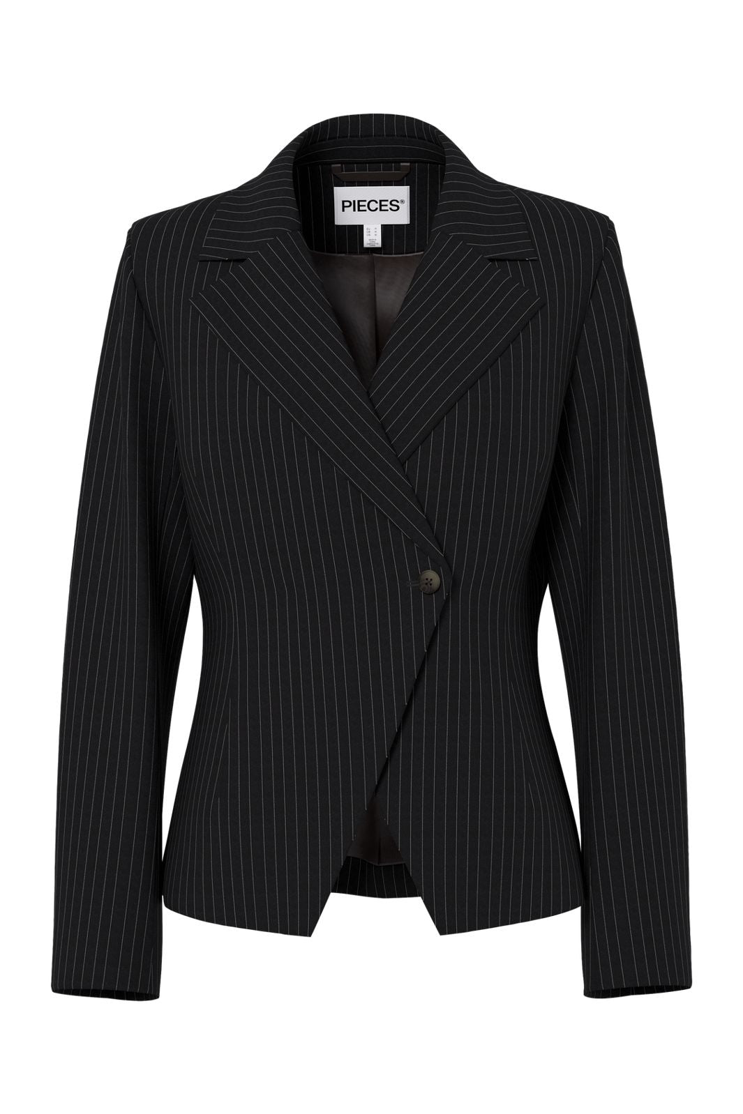 Pieces - Pcfalka Ls Fittet Pinstriped Blazer - 5066610 Black White Pinstripe