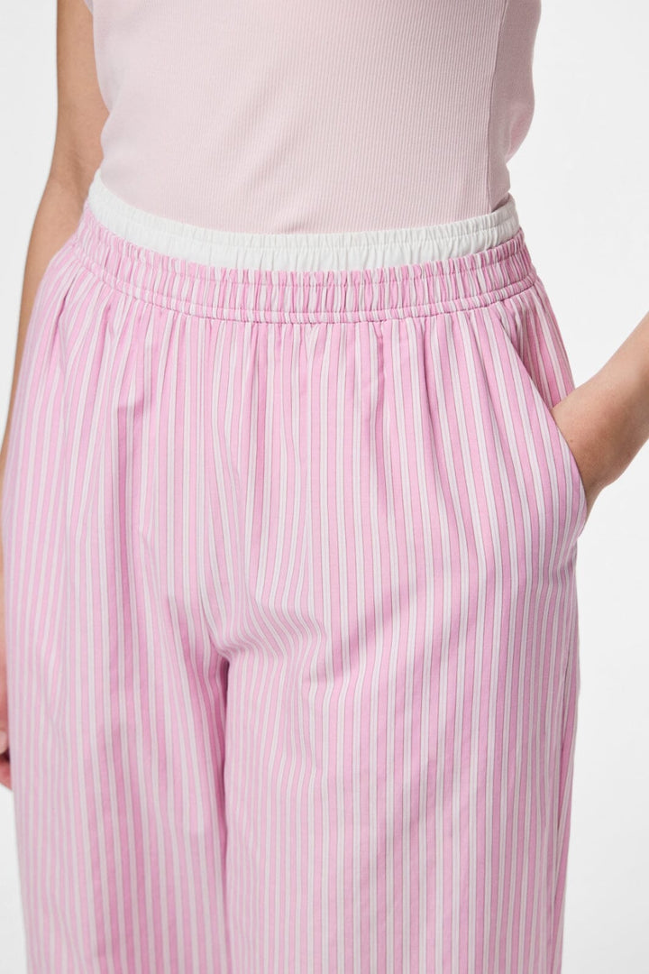 Pieces - Pcfamma Straight Pant Fsy - 4912400 Pink Tulle White/Pink Stripes
