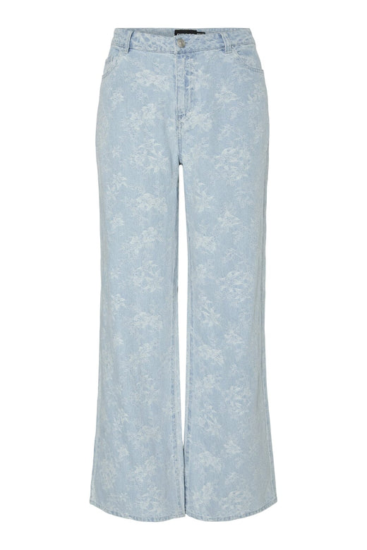 Pieces - Pcfeline Wide Denim Jeans - 4777281 Light Blue Denim