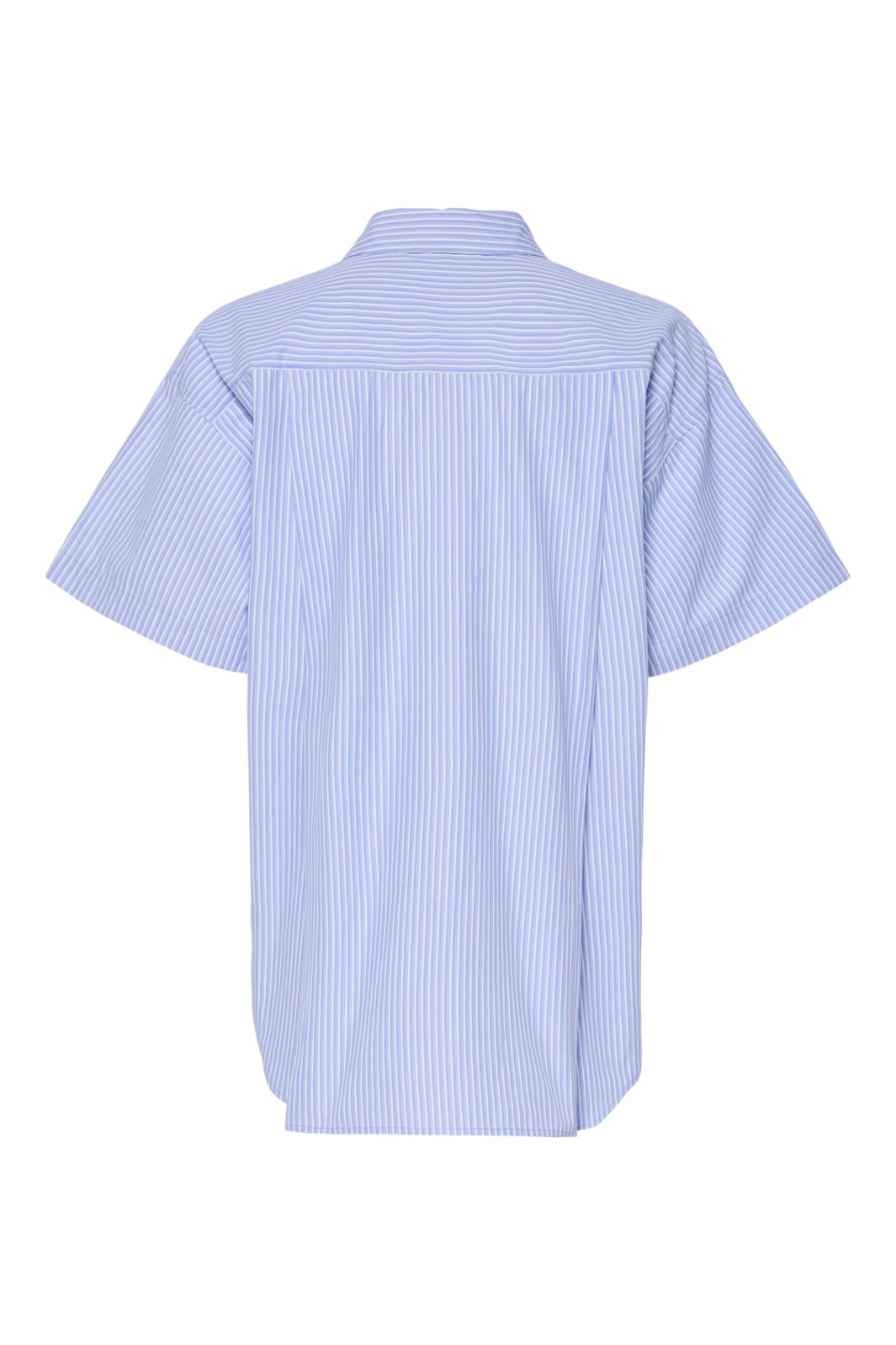 Pieces - Pcfemme Ss Loose Shirt - 4866443 Cornflower Blue Cloud Dancer