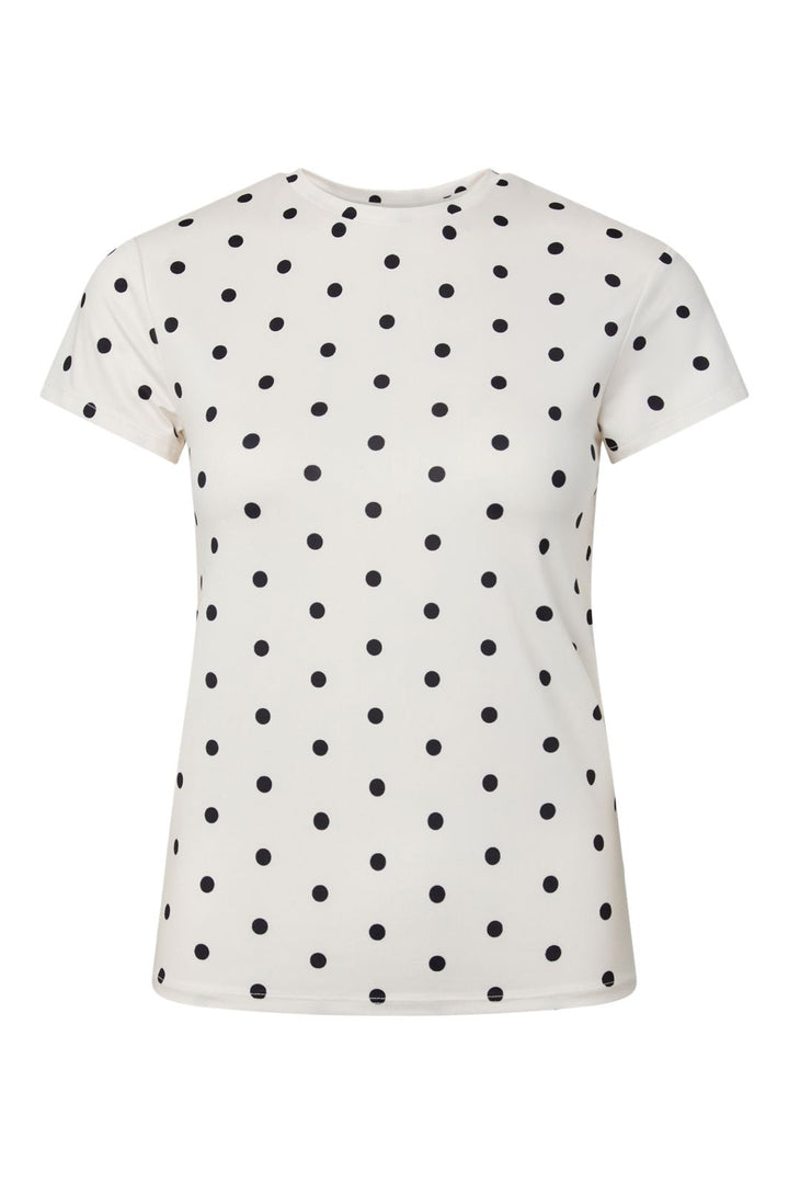 Pieces - Pcfilla Ss O-Neck Top Pp - 5077052 Bright White Big Black Dots