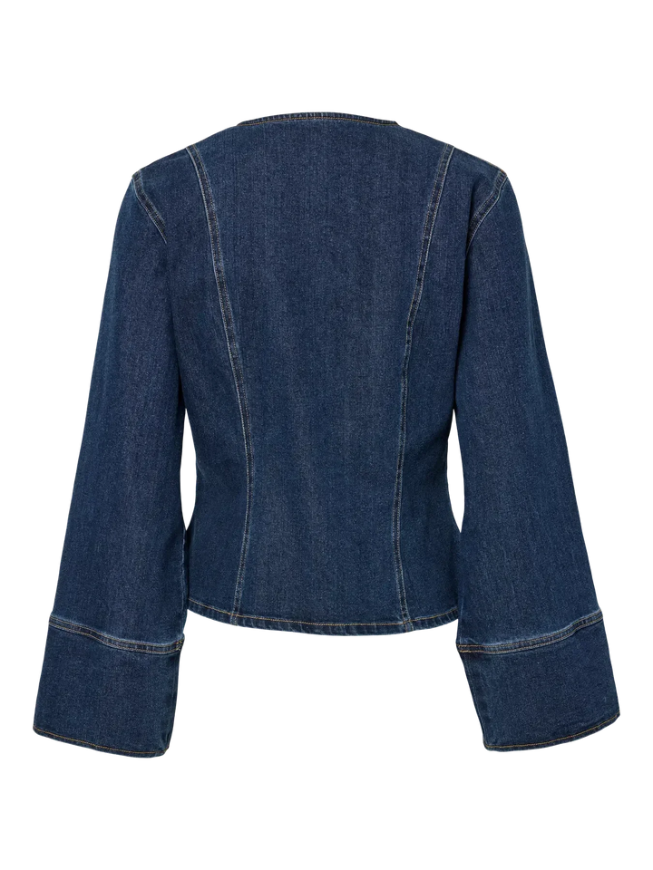 Pieces - Pcflora Ls Denim Shirt - 4930956 Dark Blue Denim Skjorter 