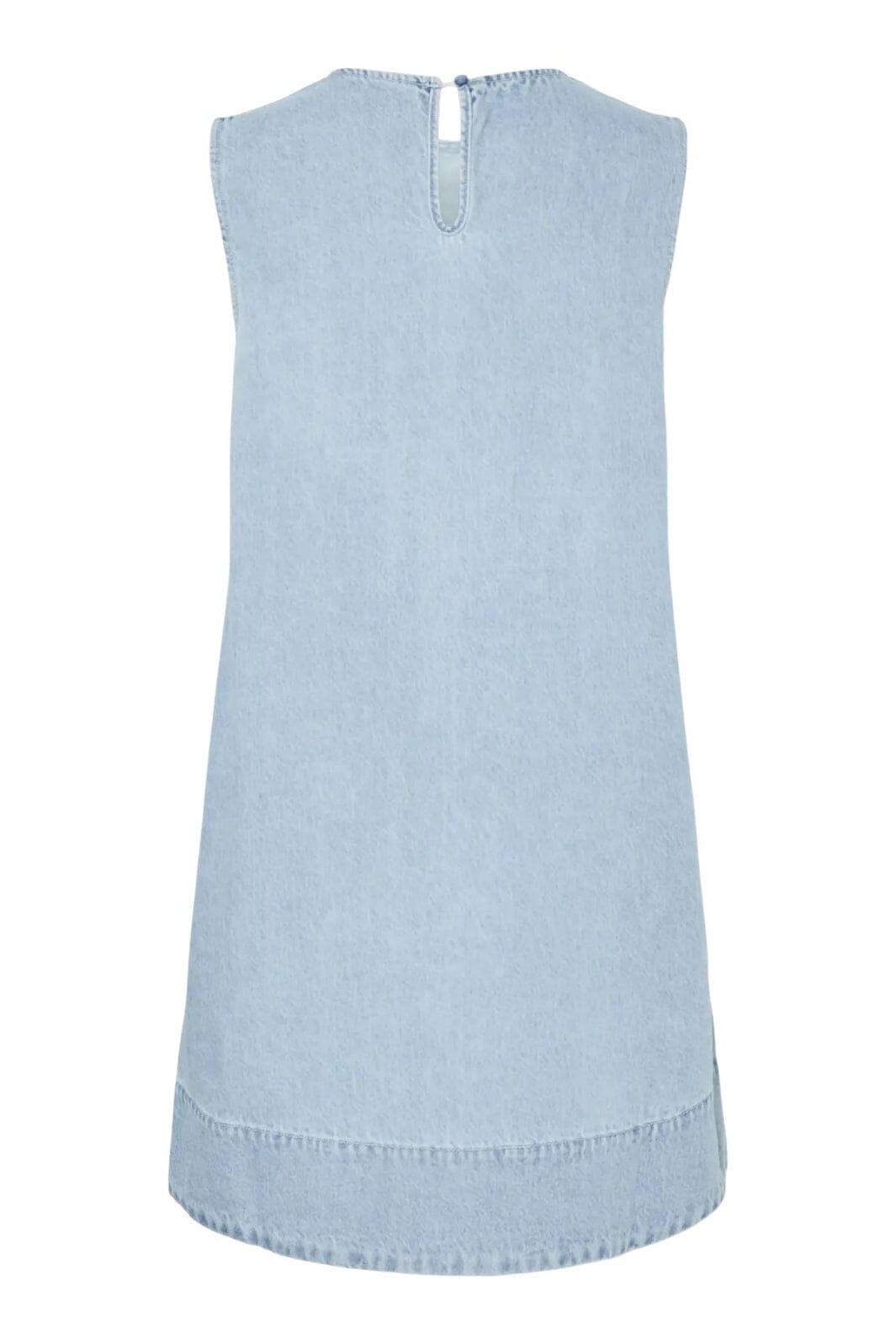 Pieces - Pcflora Sl Mini Denim Dress - 4793356 Light Blue Denim