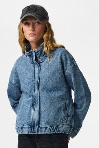Pieces - Pcgrace Funnel Jacket - 5198883 Light Blue Denim Jakker 