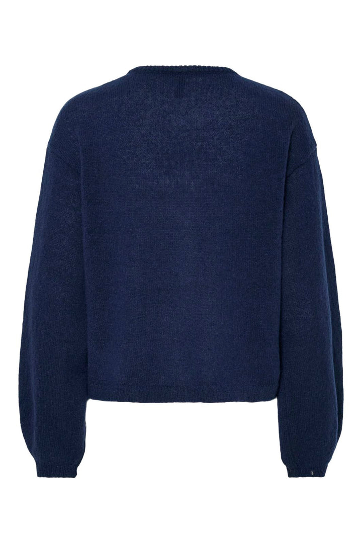 Pieces - Pcida Ls O-Neck Knit Cardigan - 4805038 Maritime Blue