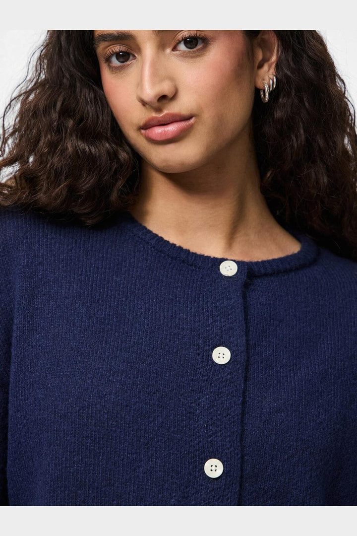 Pieces - Pcida Ls O-Neck Knit Cardigan - 4805038 Maritime Blue