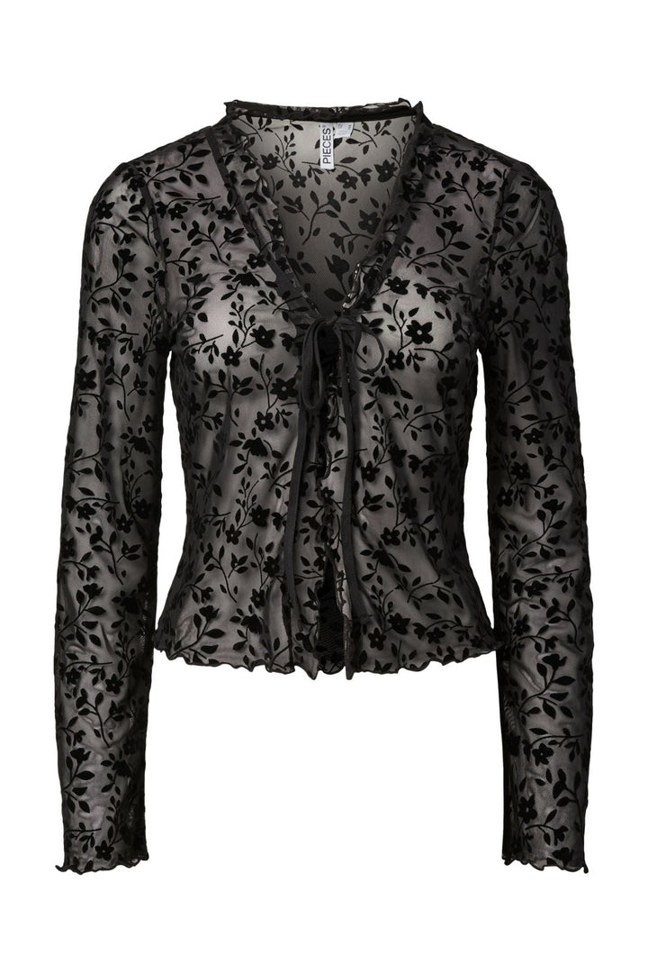 Pieces - Pcislie Ls Tie Top Jsr Fsy Pp - 5052368 Black Flower