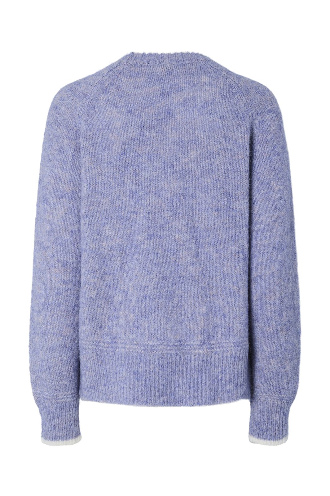 Pieces - Pcivy Ls O-Neck Contrast Knit - 4802856 Baby Lavender White Contrast