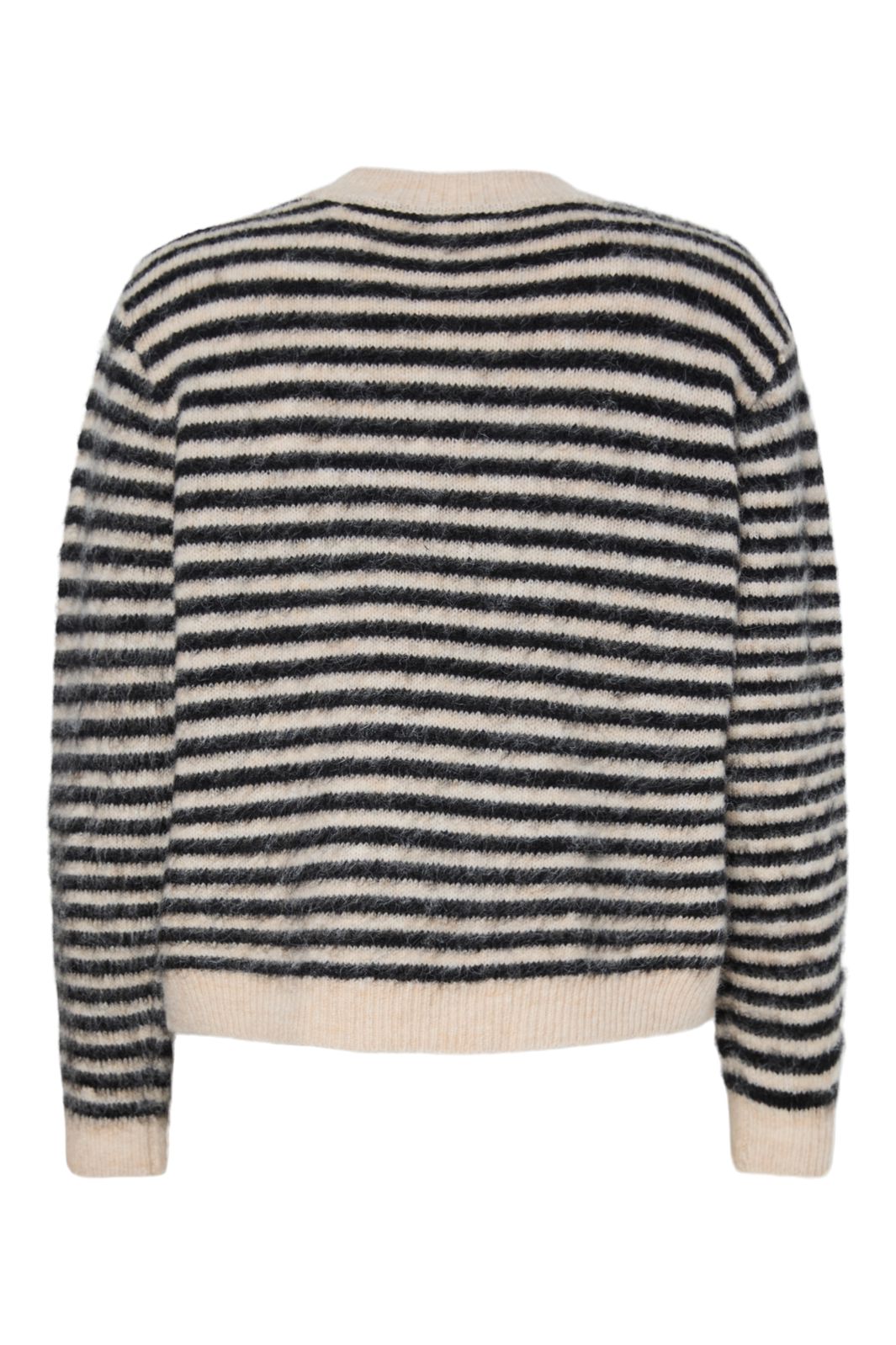 Pieces - Pcjada Ls O-Neck Knit - 4813560 Birch Black + Jadore Text