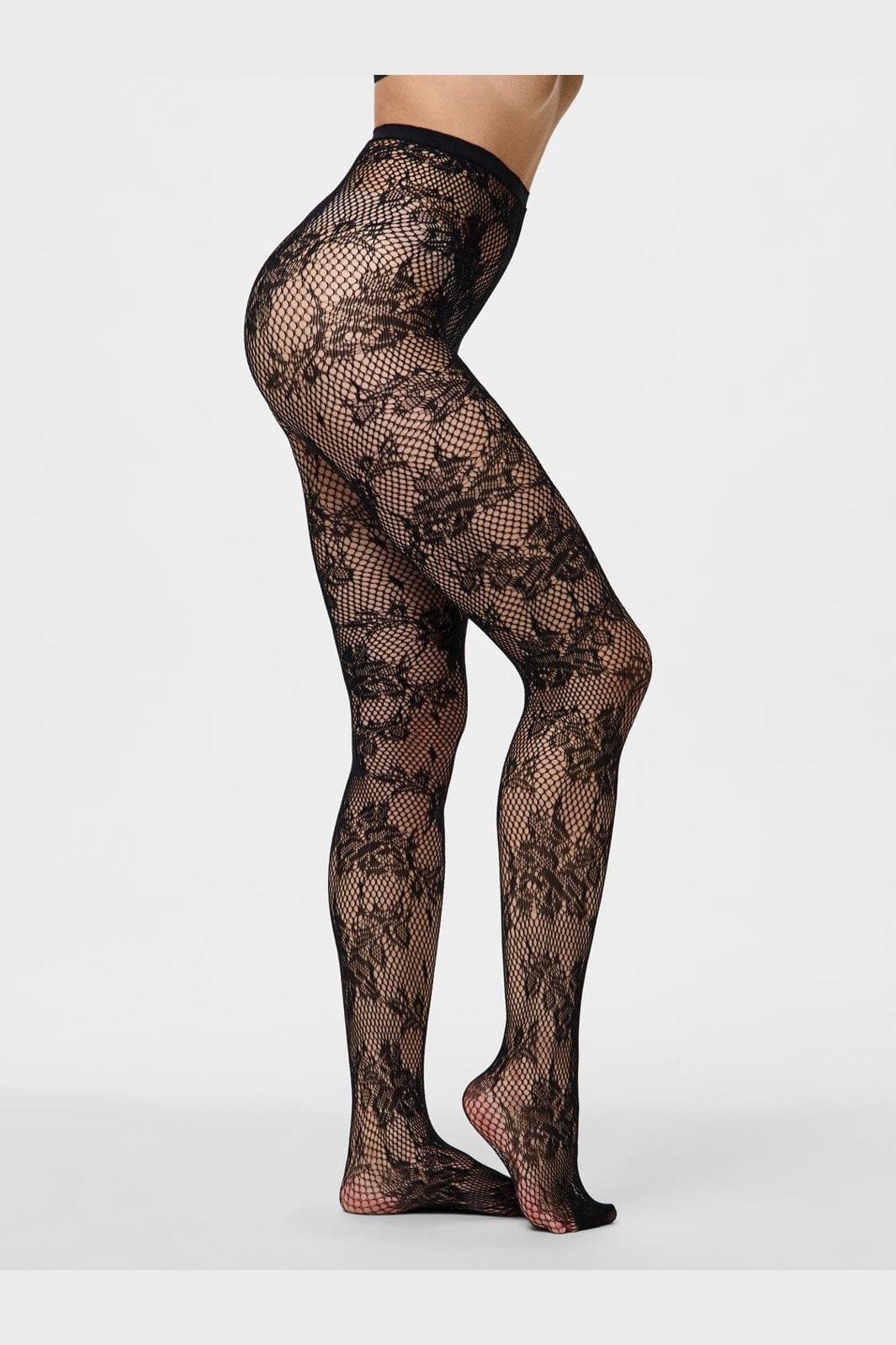 Pieces - Pcjane Jacquard Tights - 4399070 Black