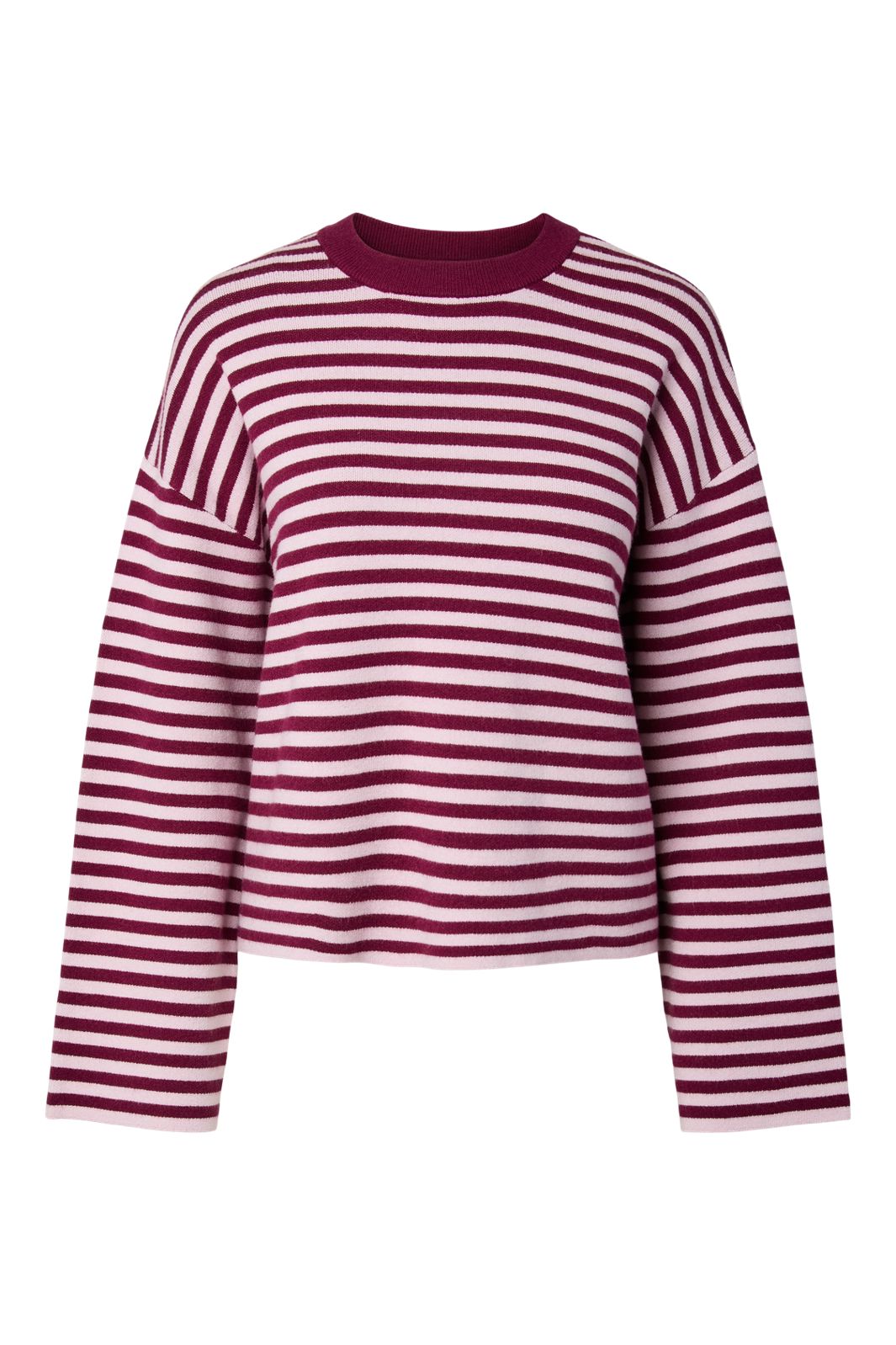 Pieces - Pcjassy Ls O-Neck Knit - 5190542 Raspberry Radiance Roseate Spoonbill