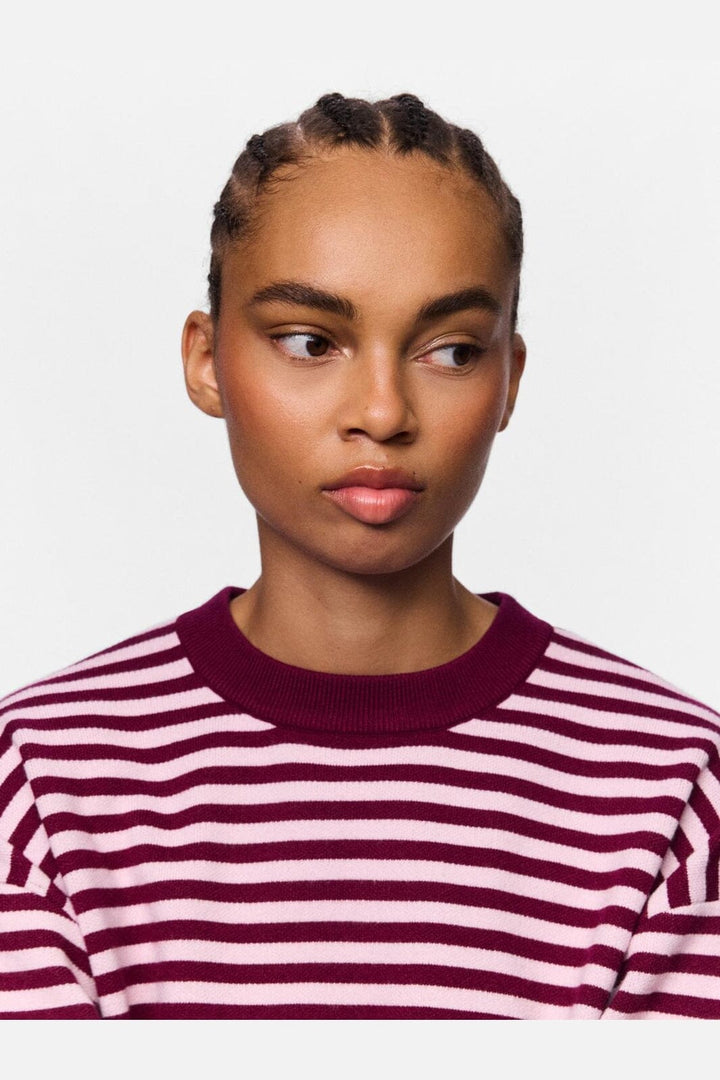 Pieces - Pcjassy Ls O-Neck Knit - 5190542 Raspberry Radiance Roseate Spoonbill
