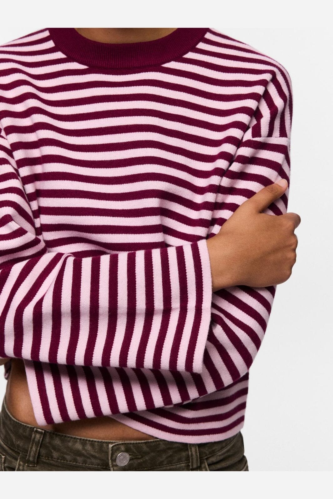 Pieces - Pcjassy Ls O-Neck Knit - 5190542 Raspberry Radiance Roseate Spoonbill