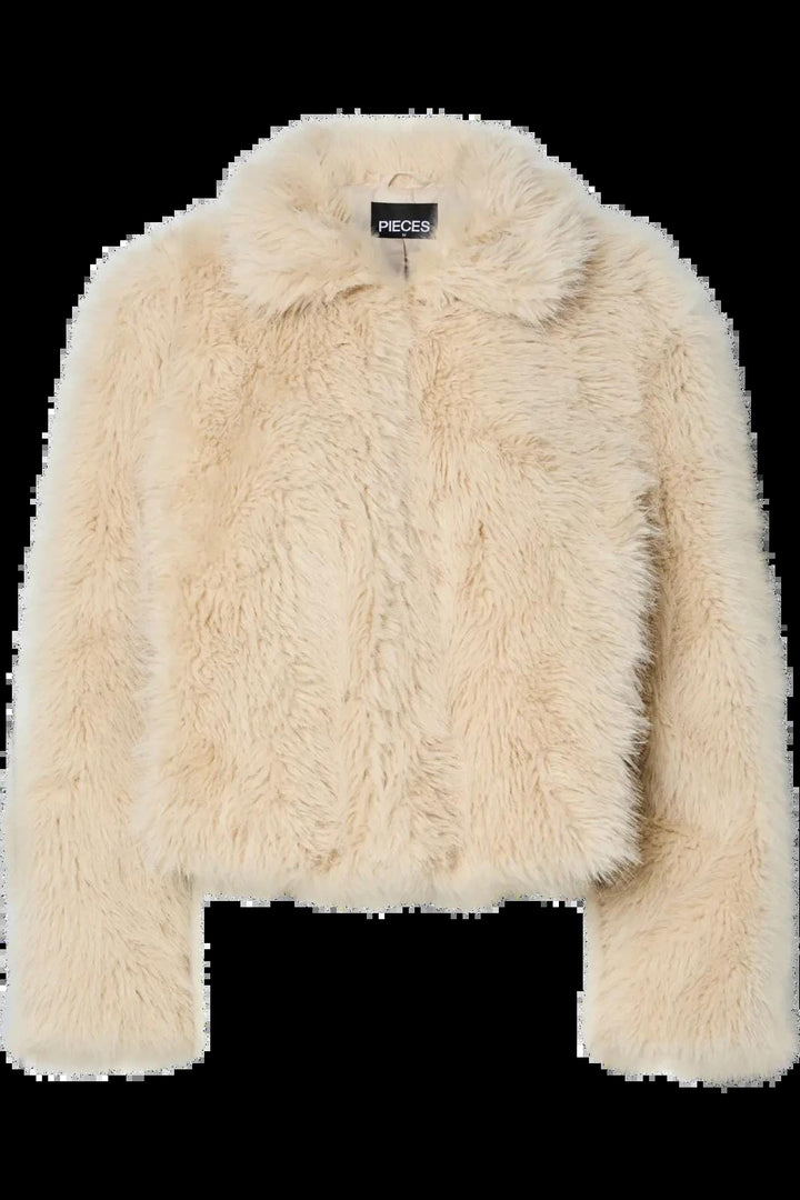 Pieces - Pcjilla Short Fluffy Jacket - 4803752 Birch Jakker 