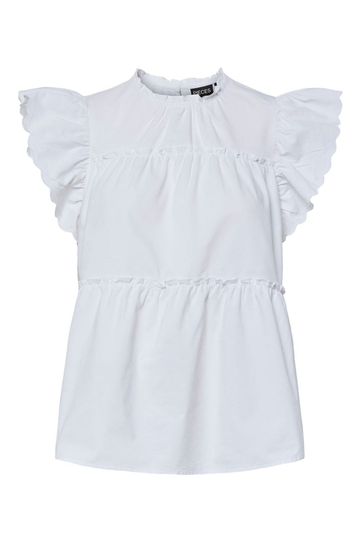 Pieces - Pcjilla Ss O-Neck Top - 4864295 Bright White