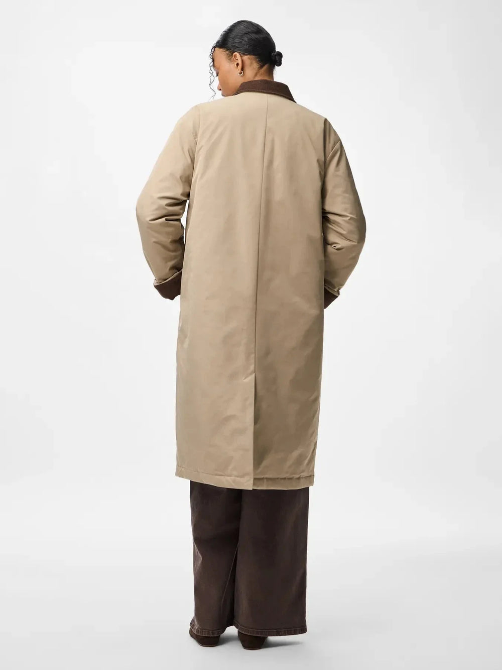 Pieces - Pcjorma Long Corduroy Jacket - 4789178 Greige Hot Fudge Frakker 