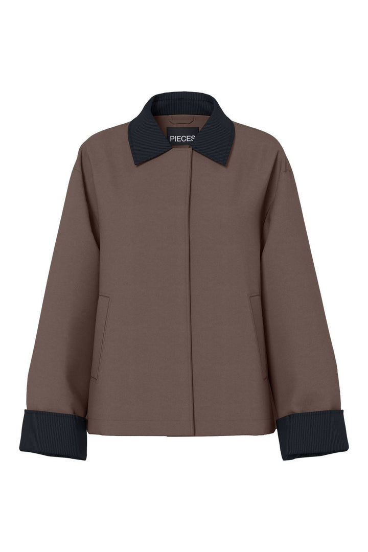 Pieces - Pcjorma Short Light Jacket - 4927144 Coffee Quartz Black