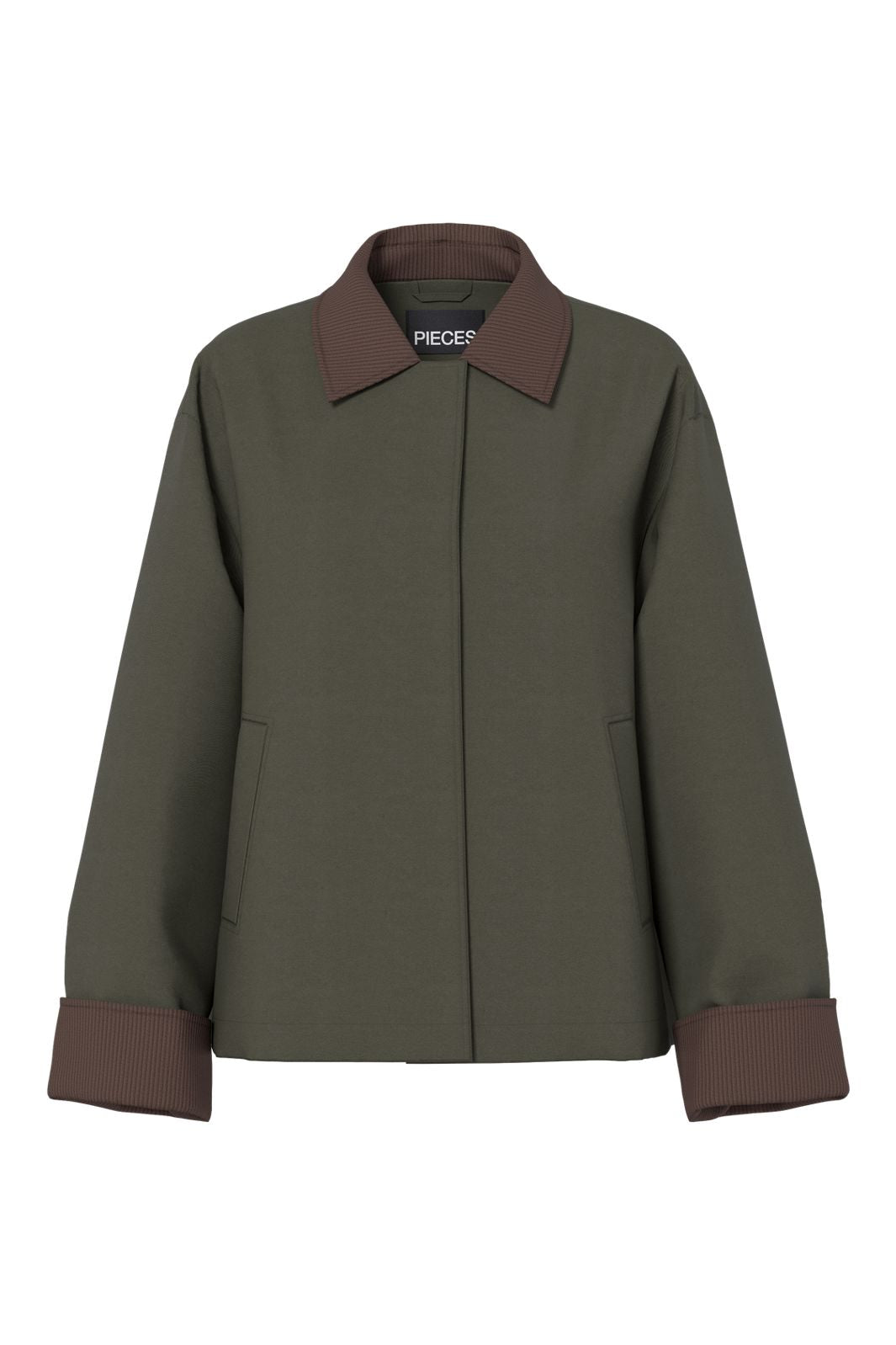 Pieces - Pcjorma Short Light Jacket - 5018129 Forest Night Hot Fudge