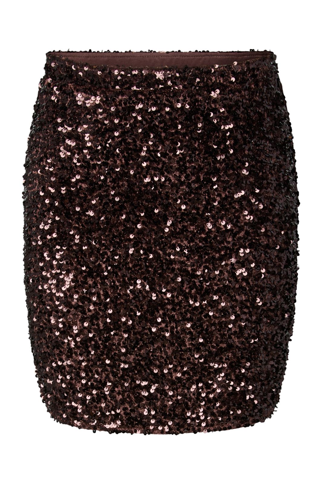 Pieces - Pckammy New Short Skirt - 5168946 Chicory Coffee Brown Sequins