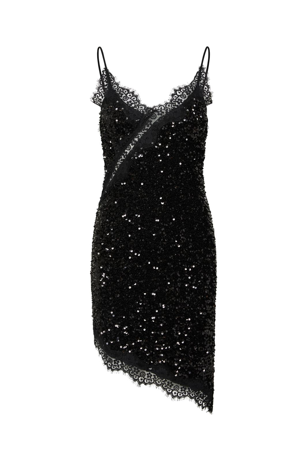 Pieces - Pckammy Strap Lace Dress - 5130875 Black Black Sequins