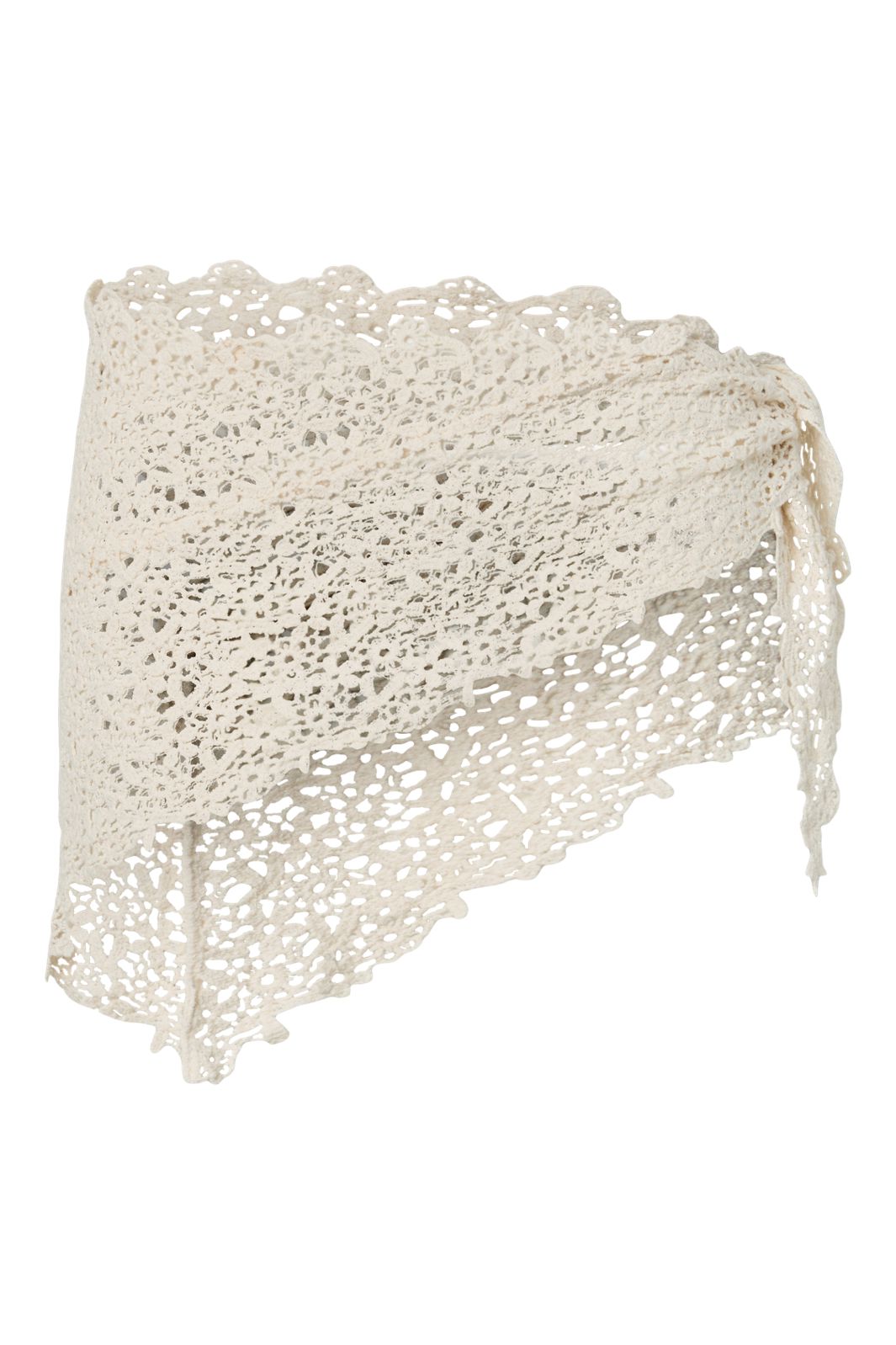 Pieces - Pckasmin Triangle Crochet Scarf - 4985107 Eggnog