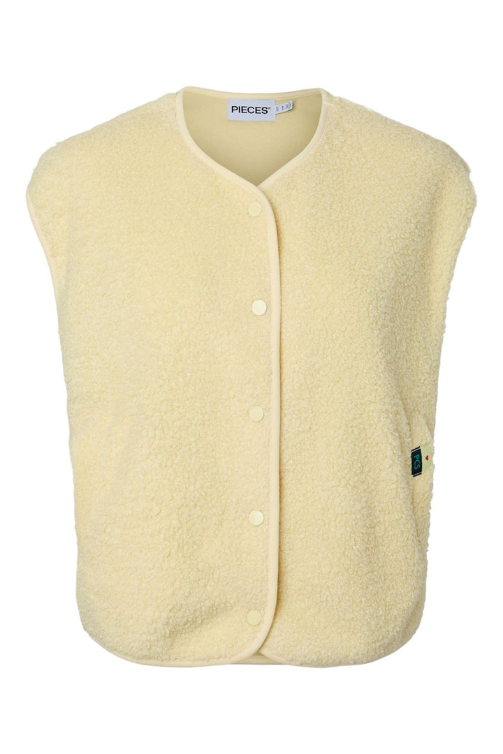 Pieces - Pckatty Teddy Vest - 5044065 French Vanilla