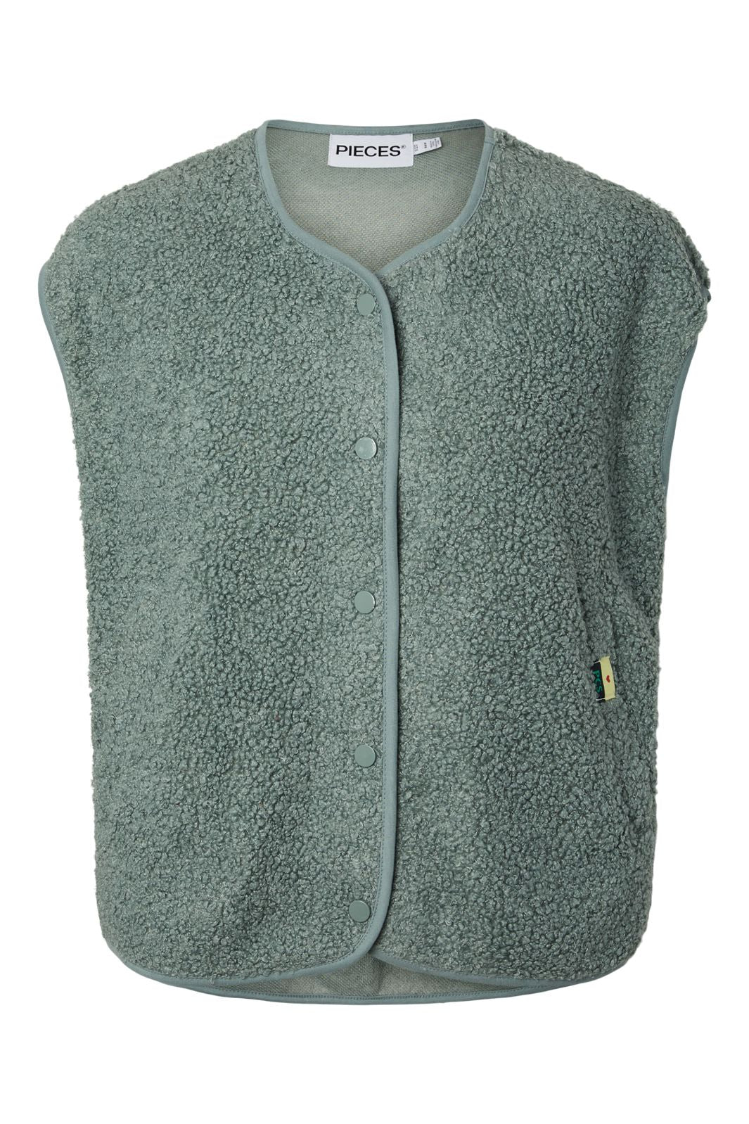Pieces - Pckatty Teddy Vest - 5044486 Chinois Green