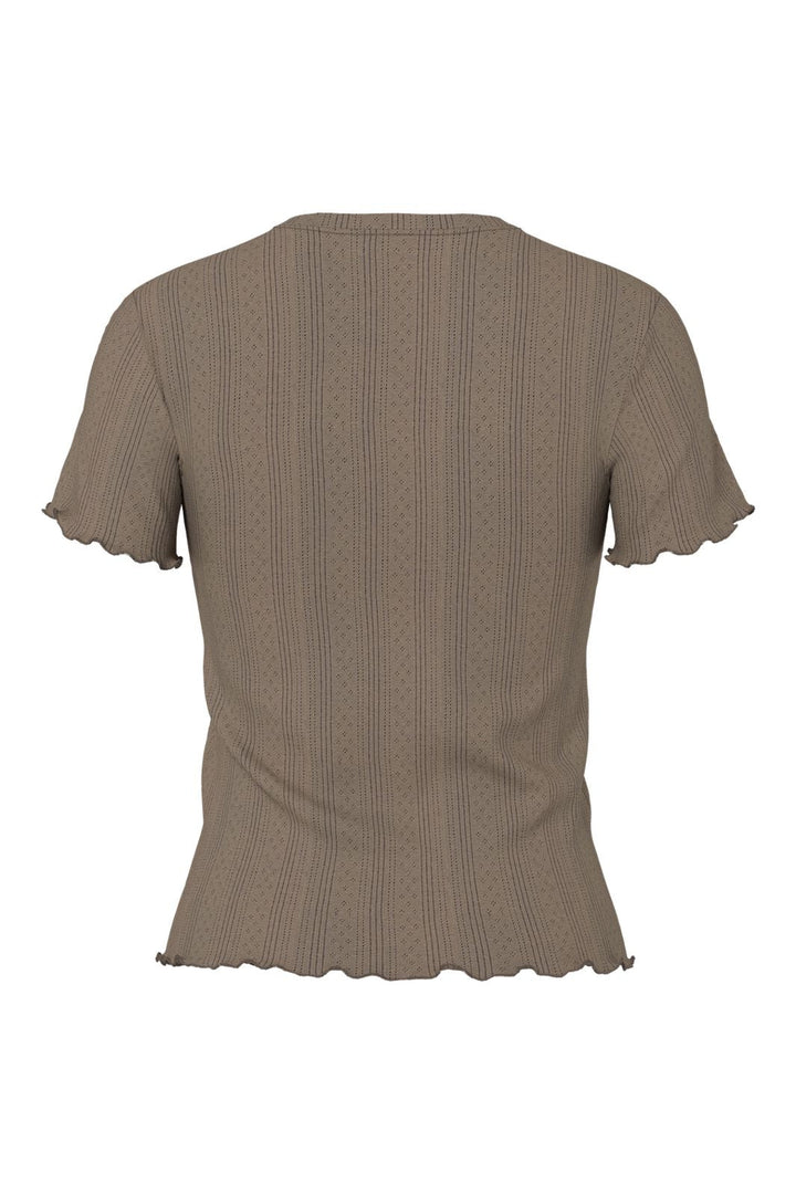 Pieces - Pcmarie Ss O-Neck Poin Top - 4803618 Morel