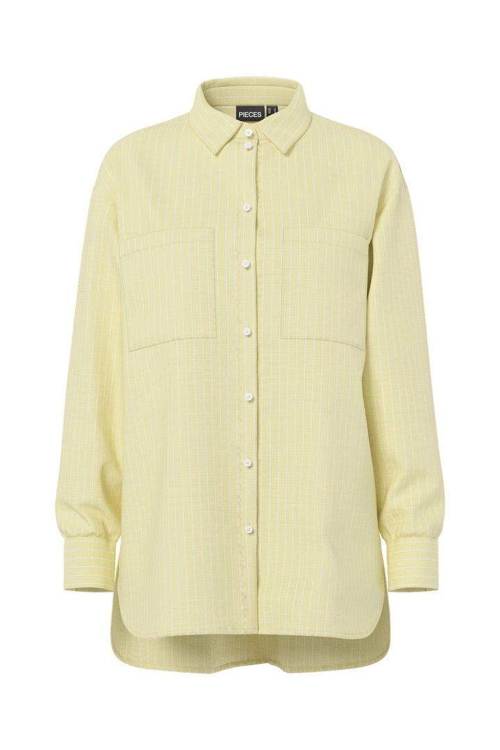 Pieces - Pcmelia Ls Loose Shirt - 4993052 French Vanilla Thin Bright White