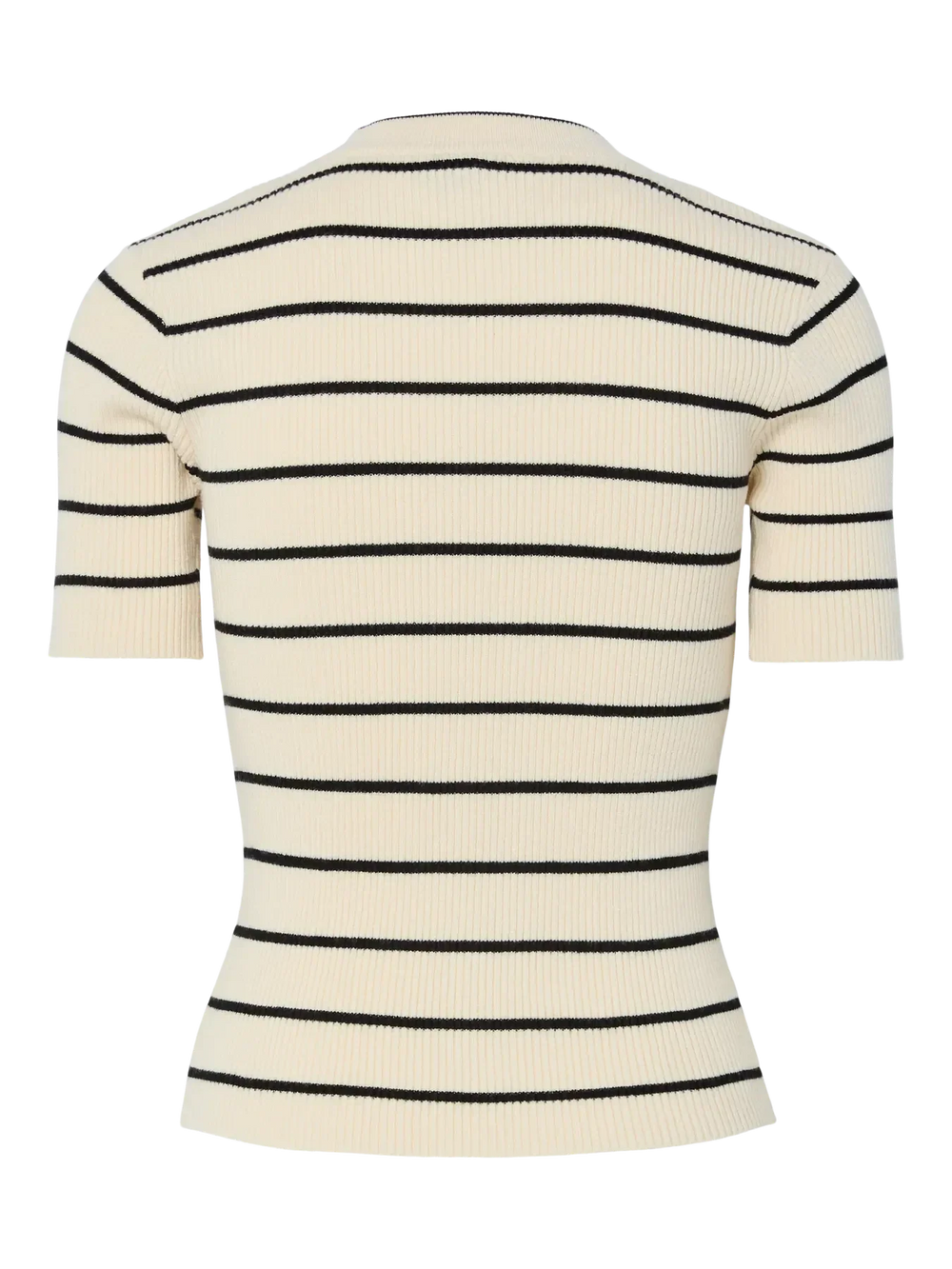 Pieces - Pcmira Ss O-Neck Knit - 4899817 Birch Black Narrow T-shirts 