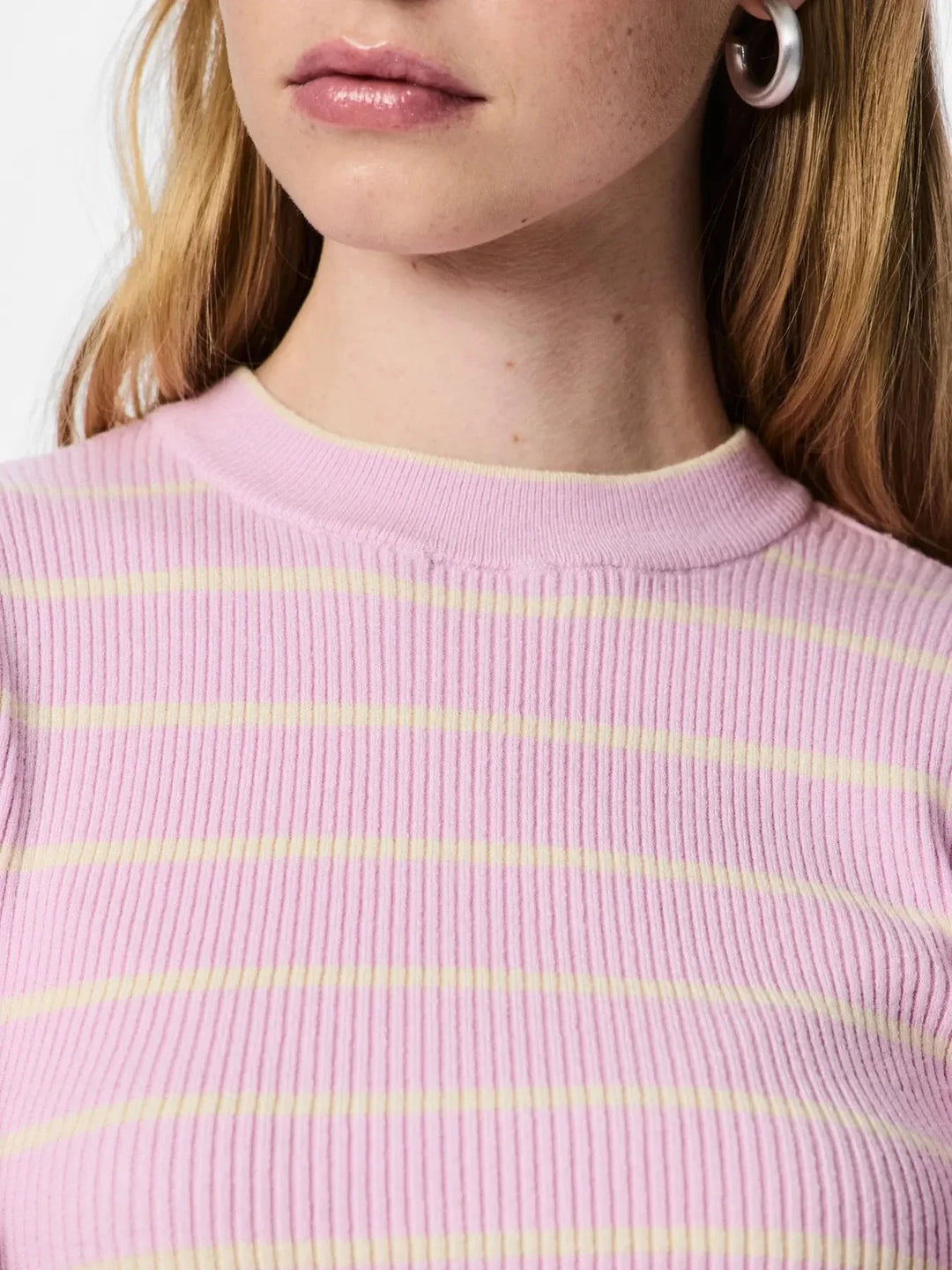 Pieces - Pcmira Ss O-Neck Knit - 4899830 Winsome Orchid Birch Narrow T-shirts 