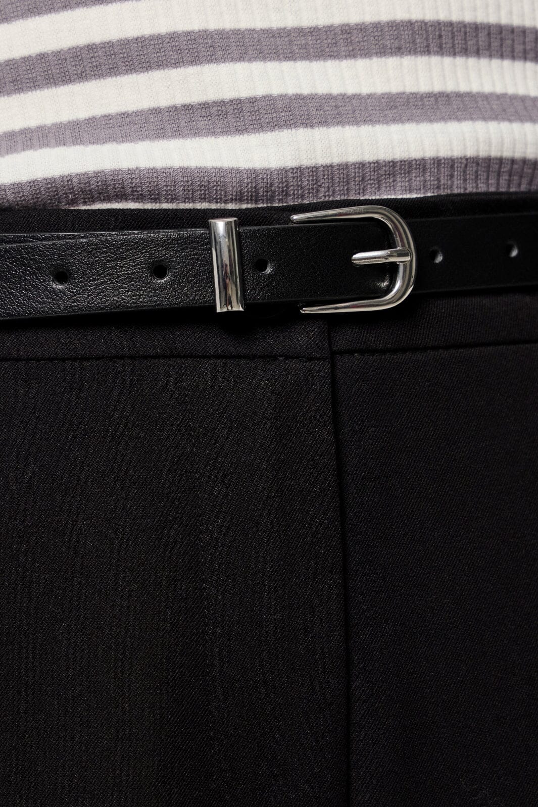 Pieces - Pcmyra Slim Belt Wb - 4552001 Black Silver Buckle
