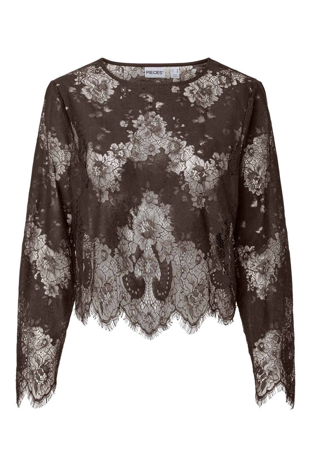 Pieces - Pcnorinne Ls Top - 5200464 Hot Fudge