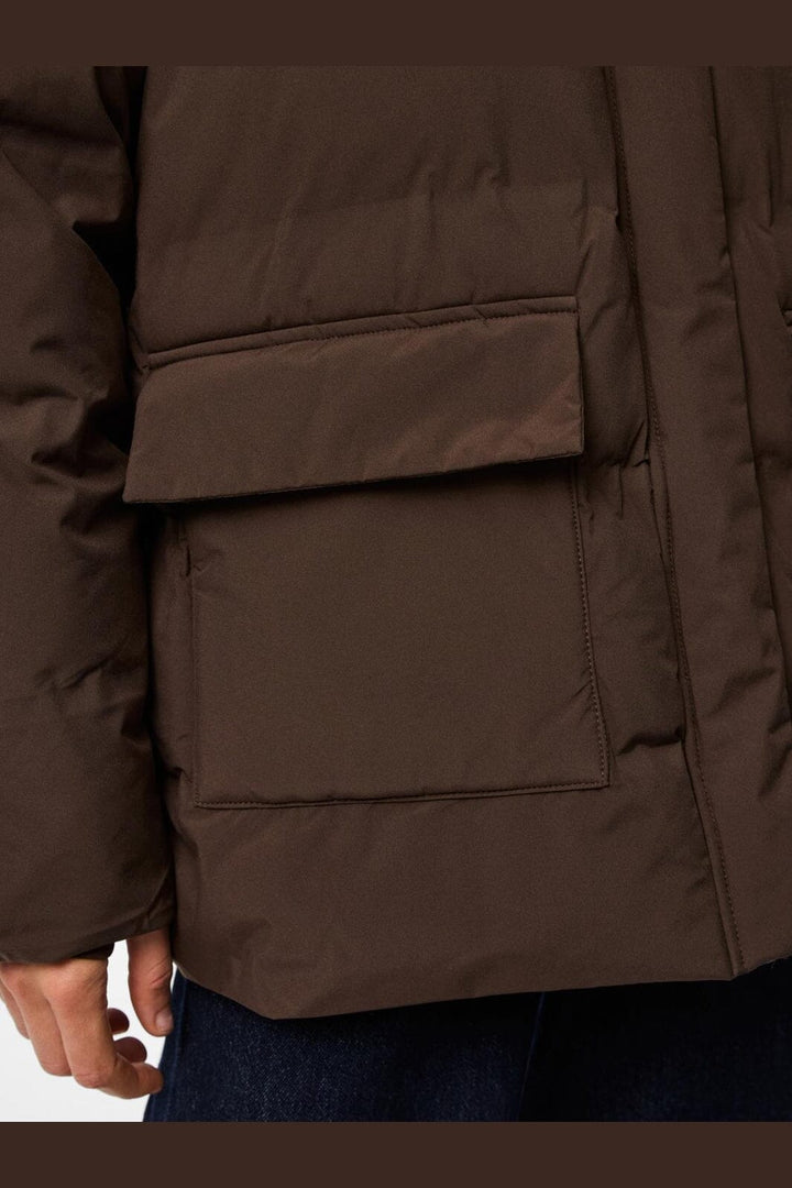 Pieces - Pcnorma Puffer Jacket - 4933948 Hot Fudge
