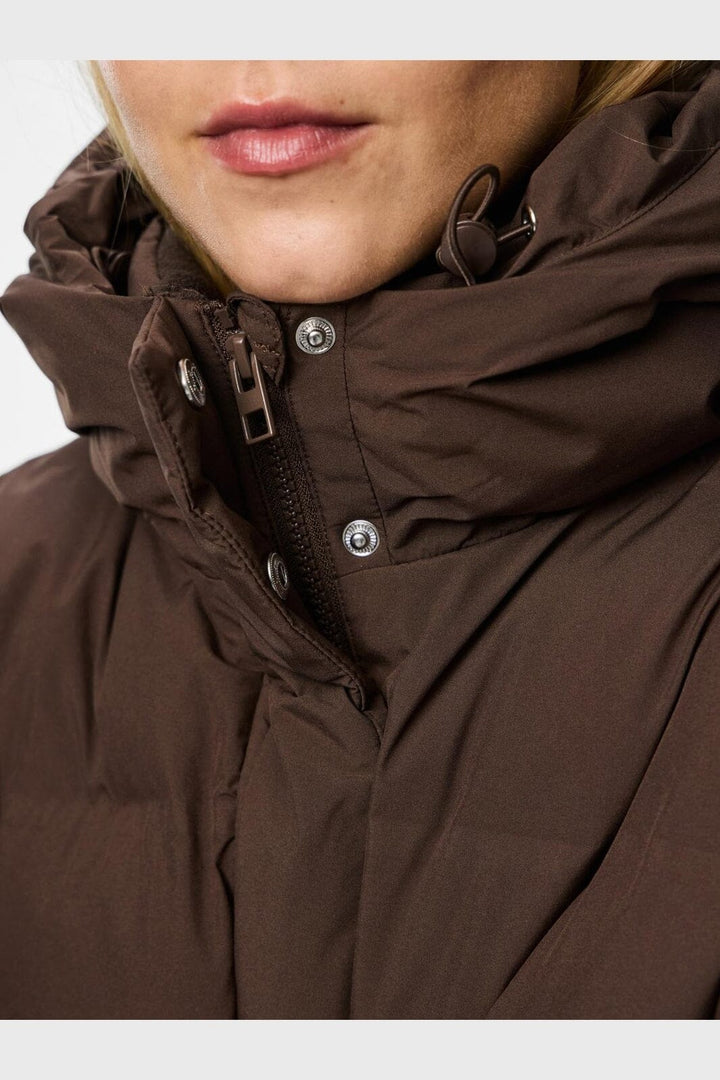 Pieces - Pcnorma Puffer Jacket - 4933948 Hot Fudge