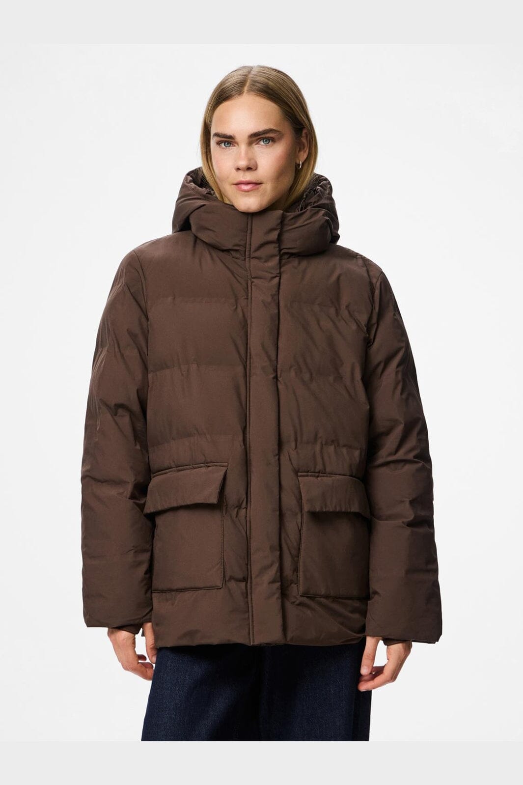 Pieces - Pcnorma Puffer Jacket - 4933948 Hot Fudge