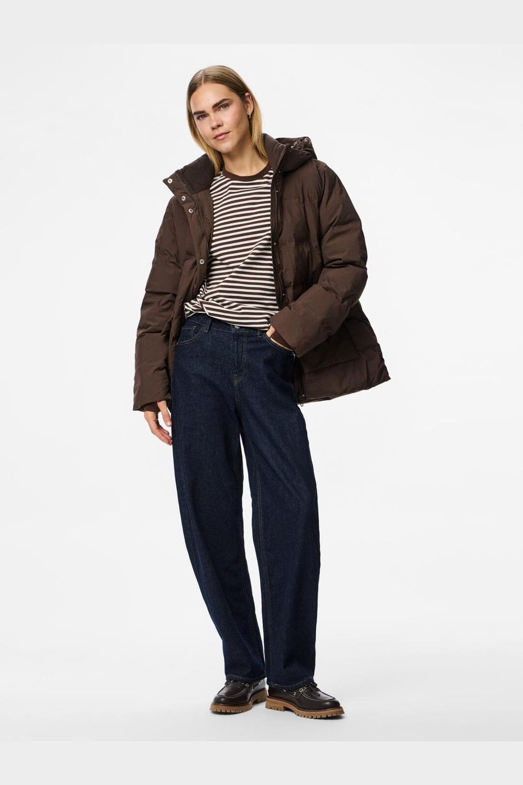 Pieces - Pcnorma Puffer Jacket - 4933948 Hot Fudge