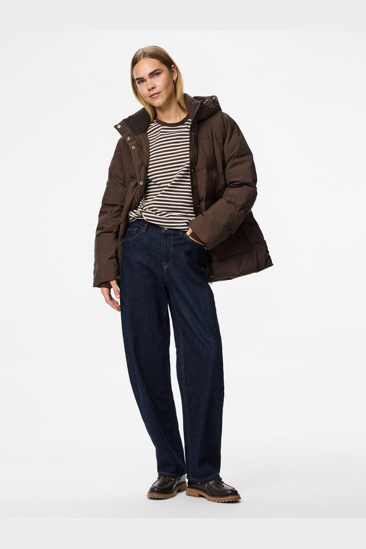 Pieces - Pcnorma Puffer Jacket - 4933948 Hot Fudge