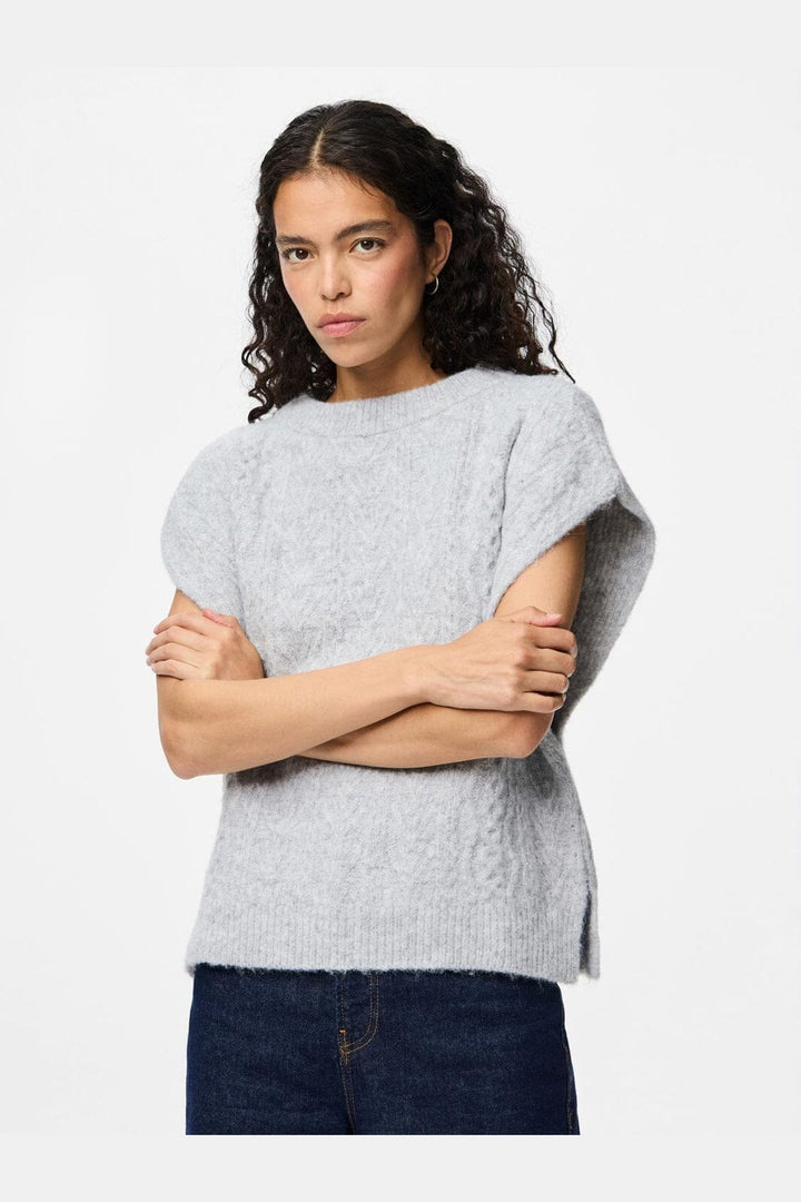 Pieces - Pcnosie Poncho - 4579703 Light Grey Melange