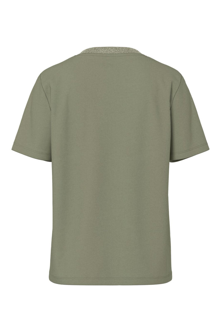 Pieces - Pcria Ss Lurex Neck Tee - 4991579 Deep Lichen Green Lurex Rib