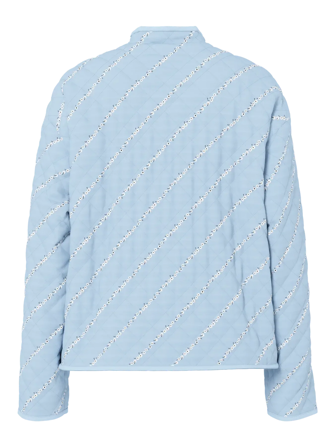 Pieces - Pcrikke Quilted Jacket - 4928323 Cashmere Blue Cloud Dancer & Black Flower Jakker 